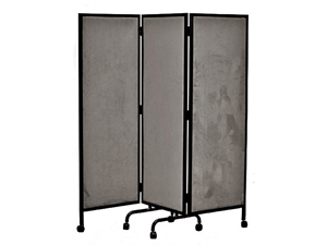 Mobile Folding Partition shown in Black and Grey